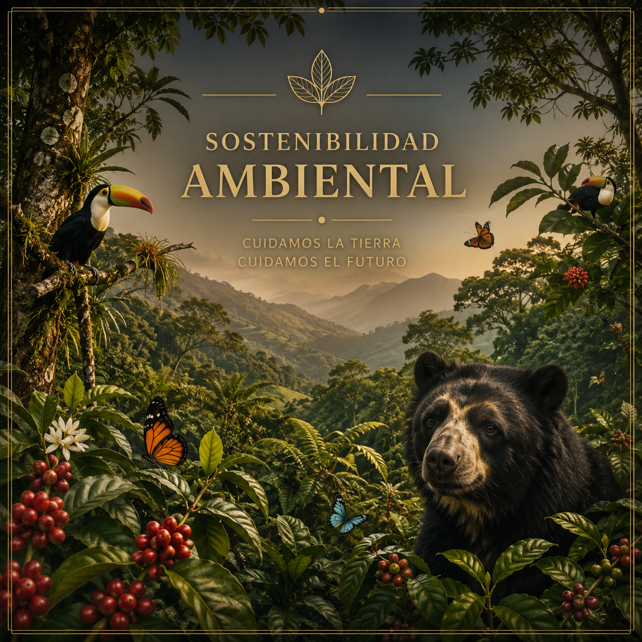 Bosque de la selva central con biodiversidad